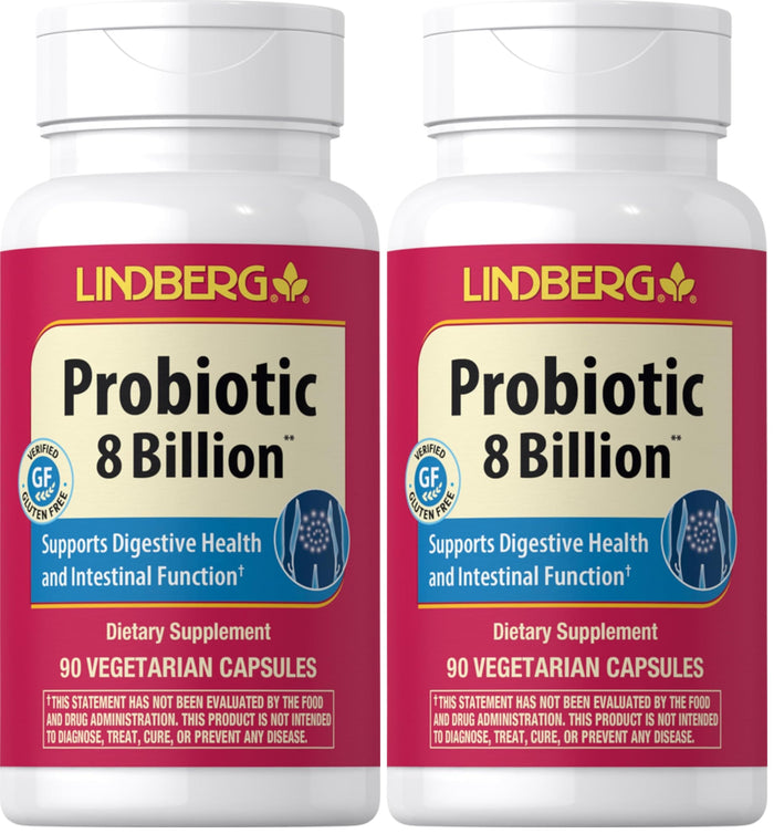 Piping Rock Probiotic for Men & Women – 90 Capsules | Digestive Support | Non-GMO, Gluten Free & Vegetarian | Lindberg (Pack of 2)