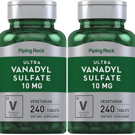 Piping Rock Vanadyl Sulfate 10 mg | 240 Tablets | Ultra Complex | Pack of 2