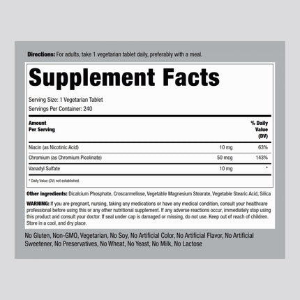 Piping Rock Vanadyl Sulfate 10 mg | 240 Tablets | Ultra Complex | Pack of 2
