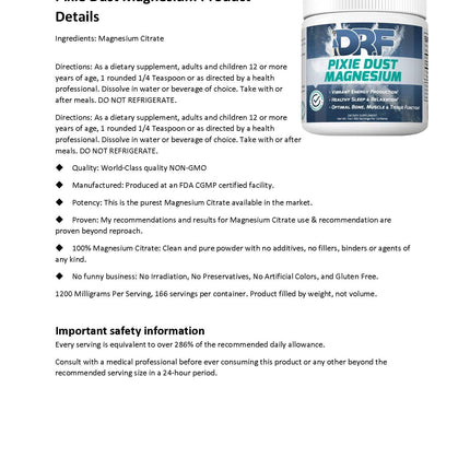 Pixie Dust Magnesium by Dr. Farrah World Renown Medical Doctor | Vibrant Energy Production | Healthy Sleep & Relaxation | Optimal Bone, Muscle, & Tissue Function