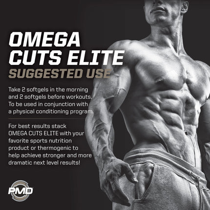 PMD Omega Cuts Elite – Fat Loss & Muscle Definition Formula (180 Softgels) – Stimulant Free