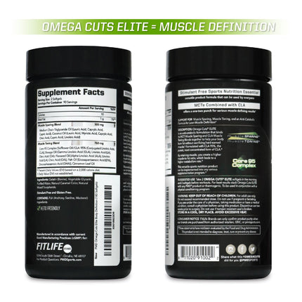 PMD Omega Cuts Elite – Fat Loss & Muscle Definition Formula (180 Softgels) – Stimulant Free