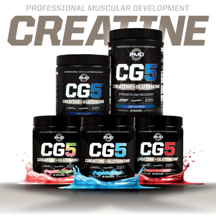 PMD Sports CG5 Premium Creatine & L-Glutamine Powder – Power, Recovery, Lean Muscle (Strawberry Watermelon, 30 Servings)