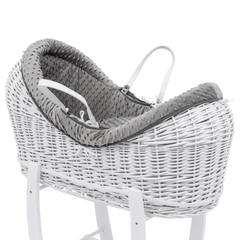 Pod Grey Dimple Moses Basket Bedding Set