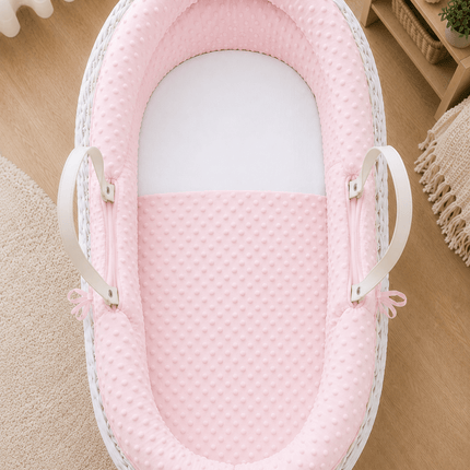 Pod Pink Dimple Moses Basket Bedding Set (Basket Not Included!)