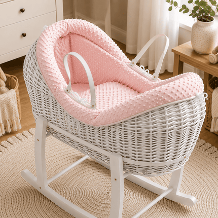 Pod Pink Dimple Moses Basket Bedding Set (Basket Not Included!)