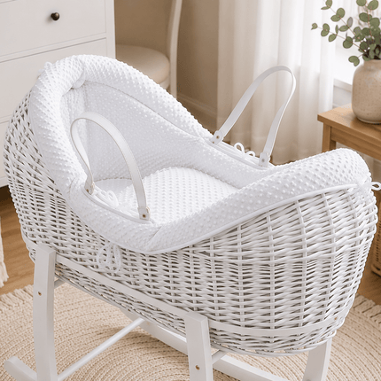 Pod White Dimple Moses Basket Bedding Set (Basket Not Included!)