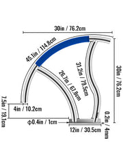 VEVOR 2 Pack 30" x 30" Swimming Pool Stair Rail 375 lbs Load Capacity w/ Quick Mount Base Plate & Complete Mounting Accessory