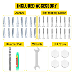 VEVOR 2 Pack 30" x 30" Swimming Pool Stair Rail 375 lbs Load Capacity w/ Quick Mount Base Plate & Complete Mounting Accessory