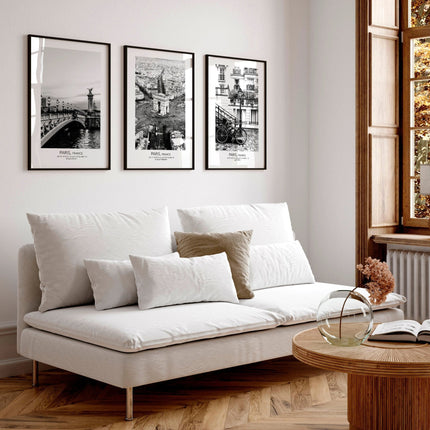 Posters for Living Room – Set of 3 Paris Wall Art Prints