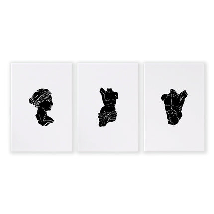 Posters With Frames | Set of 3 Sculpture Wall art Prints
