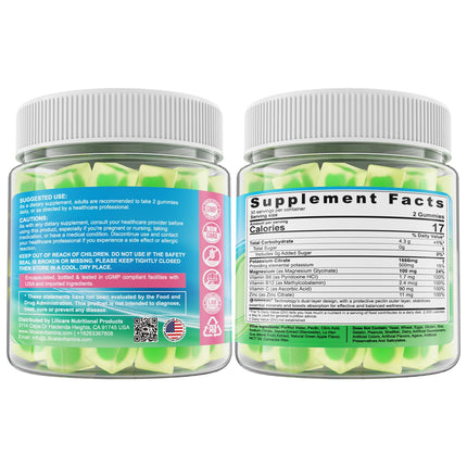 Potassium Citrate Gummies 1666mg – Vegan Electrolyte Gummies, 60 Count