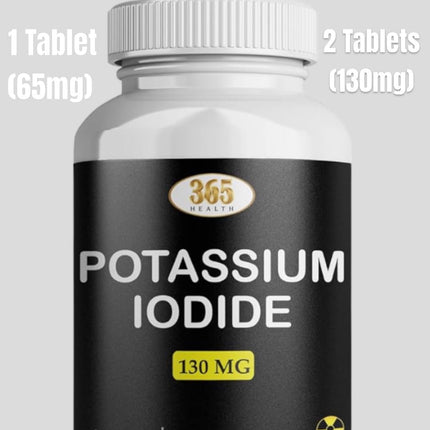 Potassium Iodide 130 mg KI Tablets – USA Made, 120-Count per Bottle, Pack of 2 (240 Tablets)