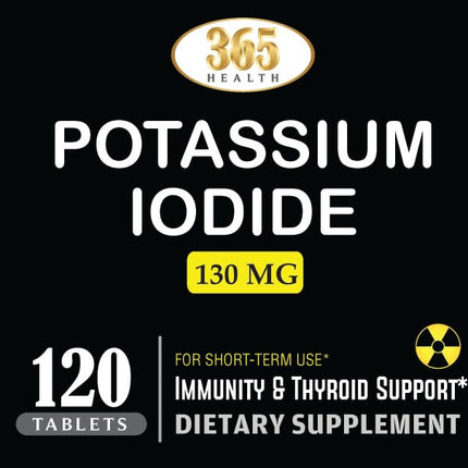 Potassium Iodide 130 mg KI Tablets – USA Made, 120-Count per Bottle, Pack of 2 (240 Tablets)