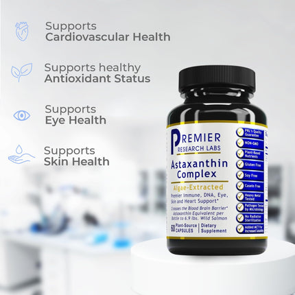Premier Astaxanthin Complex | 4mg Algae-Sourced Antioxidant Support - 60 Veg Capsules