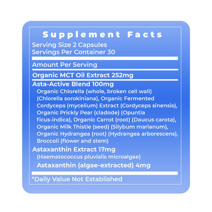 Premier Astaxanthin Complex | 4mg Algae-Sourced Antioxidant Support - 60 Veg Capsules