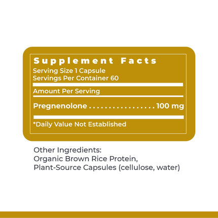 Premier Pregnenolone 100mg - Hormone Support for Women & Men | 60 Veg Capsules