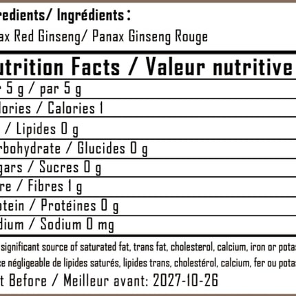 Premium Panax Red Ginseng Root (6 Years) - Sliced 3.53 oz, Korean Red-Ginseng Roots