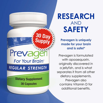 Prevagen Regular Strength - 120 Capsules | Apoaequorin + Vitamin D3 | 7-Day Pill Minder
