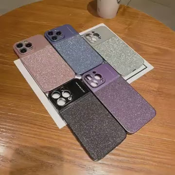 For iPhone 13 Pro Metallic Glitter Powder Shockproof Phone Case(Pink)
