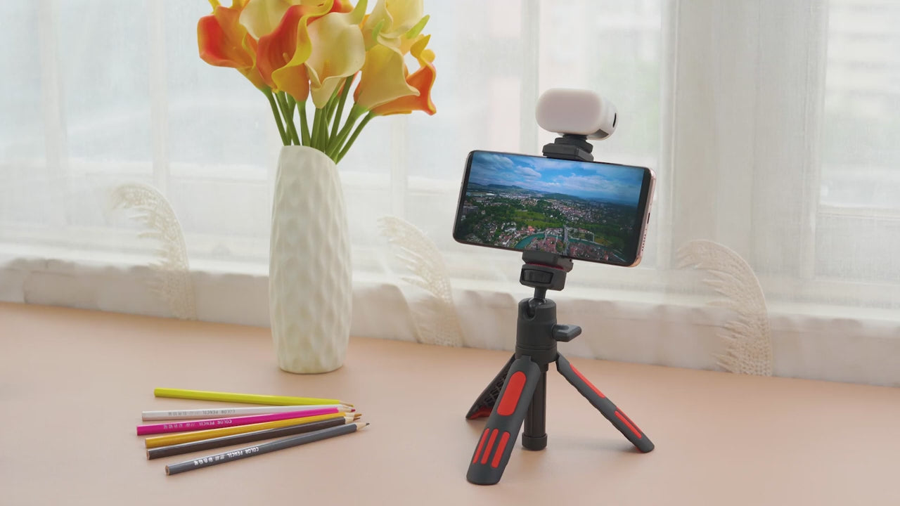 PULUZ Mini VLOG Selfie-Stativ mit Telefonklemme für Smartphones (schwarz)