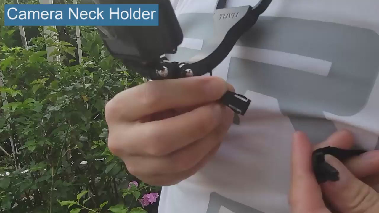 TUYU Kamera-Halshalter, Handy-Brustgurthalterung für Videoaufnahmen/POV, Spezifikation: Vertikal + Telefonclip (blau)