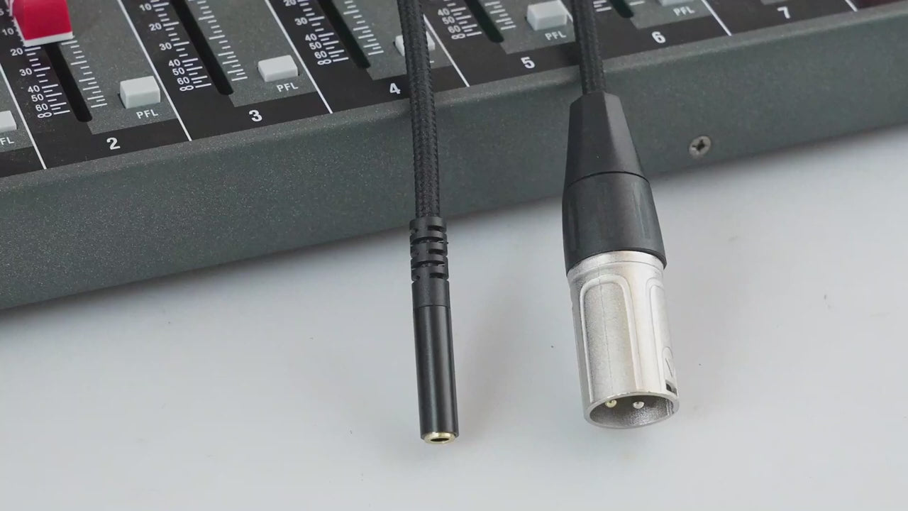 3.5mm Female to XLR 3pin Male Audio Cable, Length: 30cm