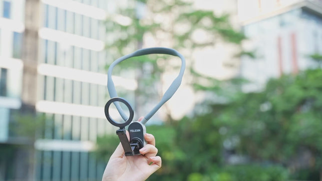 TELESIN Silicone Neck Mount Magnetic Selfie Stick Phone Neck Holder(Gray)