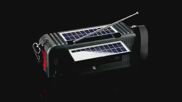 T&G TG637 Outdoor Portable Solar Power Wireless Bluetooth Speaker with FM / Flashlight / TF Card Slot(Black)