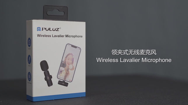 PULUZ Wireless Lavalier Noise Reduction Reverb Microphone for Type-C / USB-C Device, Support Phone Charging(Black)