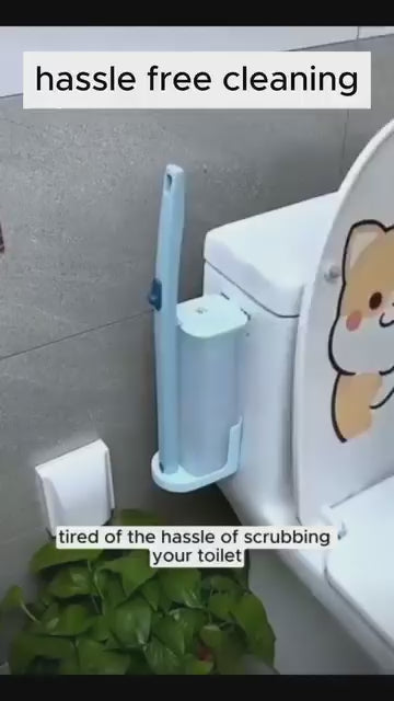 Effortless Lavender Clean: 6-Piece Disposable Toilet Brush Set with Lemon Scented Brush Heads for Refreshing Toilet