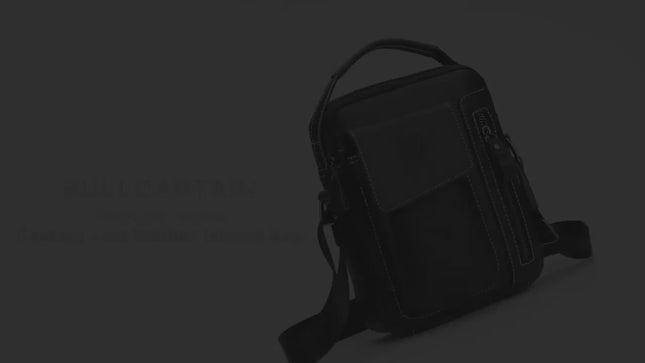 BULL CAPTAIN 037 First-Layer Cowhide Messenger Bag Male Soft Leather Shoulder Bag(Black)