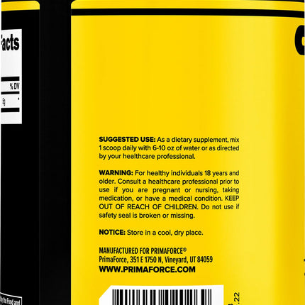 Primaforce L-Glutamine Powder 1500g – Unflavored, 5g Serving, 300 Servings