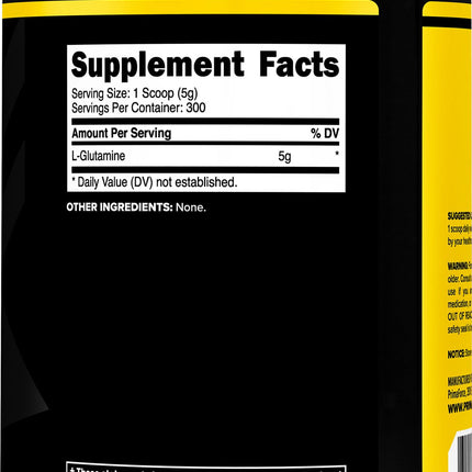 Primaforce L-Glutamine Powder 1500g – Unflavored, 5g Serving, 300 Servings