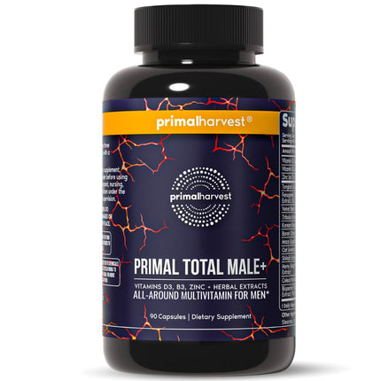 Primal Harvest Total Male+ Multivitamin for Men – Energy & Vitality (90 Count)