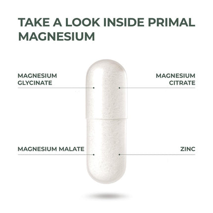 Primal Harvest Magnesium Complex 310mg with Glycinate, Citrate, Malate + Zinc — 2 Pack, 240 Capsules