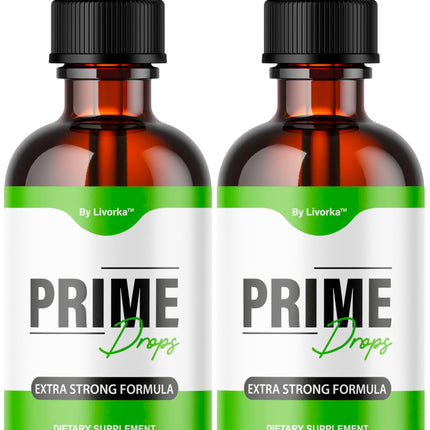 (2 Pack) Prime Drops for Men - Liquid All Natural | Maximum Strength PrimeDrops Formula - 2 Bottles for 2 Months