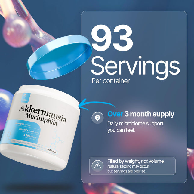 Prime Powders Akkermansia Powder | 5 Billion AFU per Scoop, 93 Servings | Akkermansia Muciniphila with Prebiotic Fiber