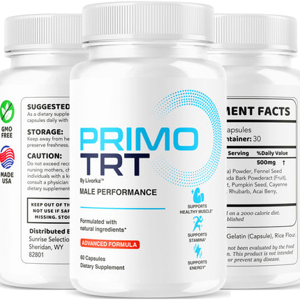 Primo TRT Pills (5 Pack) – Official Male TRT Capsules, 300 Capsules