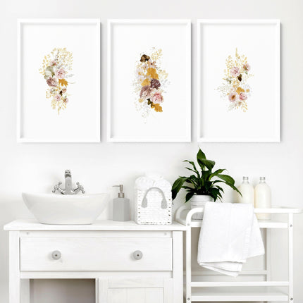 Prints for bathroom wall  | set of 3 Shabby Chic wall art