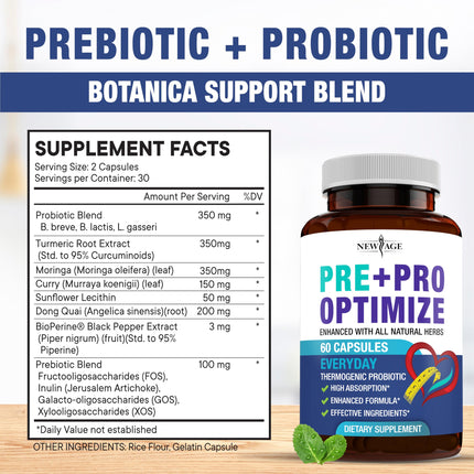 NEW AGE Pro Optimize Probiotics — 70B CFU, Dong Quai, Menopause Support (Pack of 2)