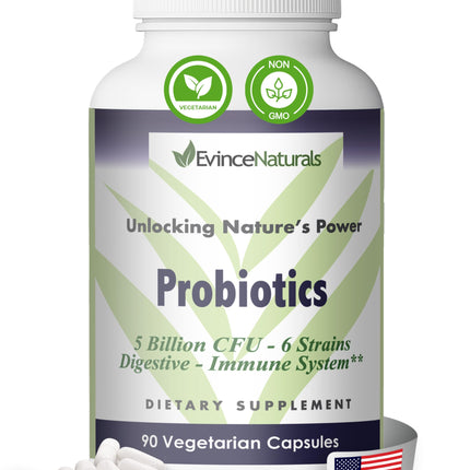 Probiotic & Prebiotic Supplement – 5 Billion CFU, 6 Strains | Digestive & Immunity Support