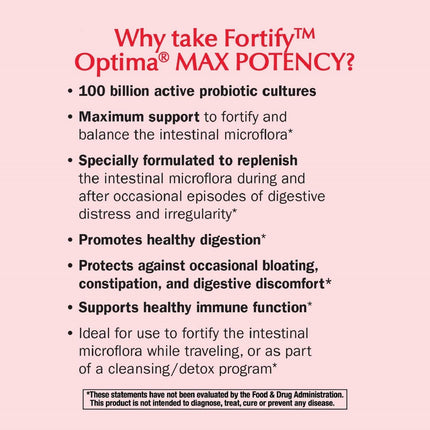 Nature's Way Fortify Optima Daily Probiotic — 100B CFUs, 15 Strains, 30 Count