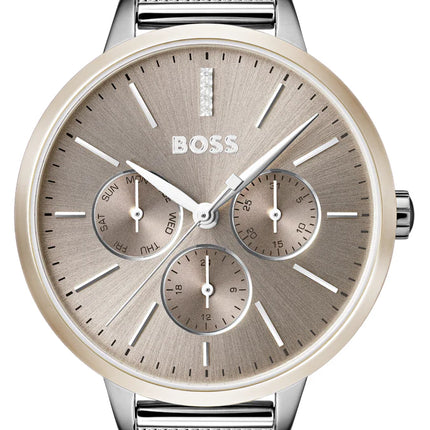 BOSS Black Symphony Day & Date Display Rose Gold Case Mesh Strap 1502423