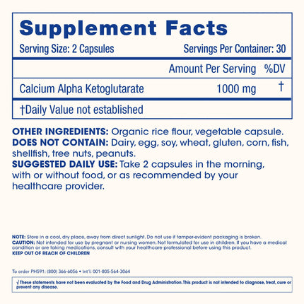 ProHealth Calcium Alpha-Ketoglutarate (Ca AKG) 1000 mg – 3 Pack | Cellular Energy & Metabolic Support