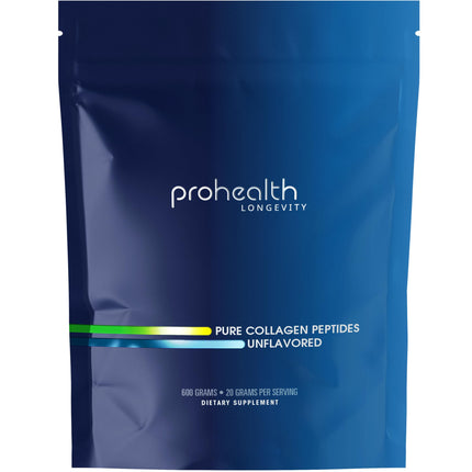 ProHealth Pure Collagen Peptides Powder, 600 Grams | Supports Hair, Nail, Skin, Bone, Joint Health, and Longevity | Grass-Fed, Pasture-Raised | Zero Sugar, Unflavored | Third-Party Tested