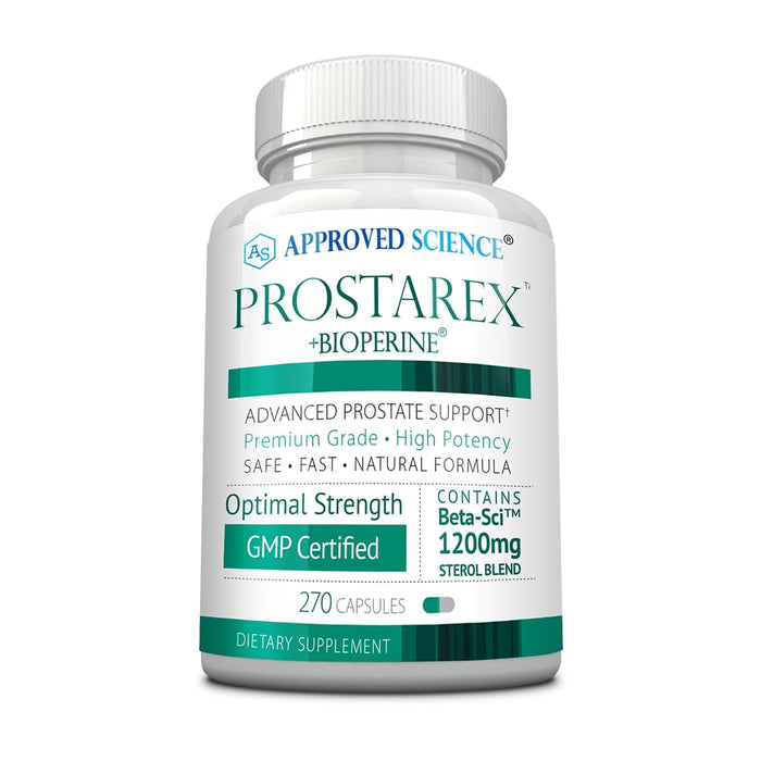 Approved Science Prostarex – Prostate Supplement with Saw Palmetto, 1200mg Beta-Sitosterol, Bioperine – 270 Capsules (3 Month Supply)
