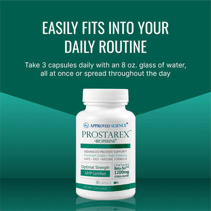 Approved Science Prostarex — Prostate Support Supplement with Saw Palmetto & Beta-Sitosterol | 90 Capsules
