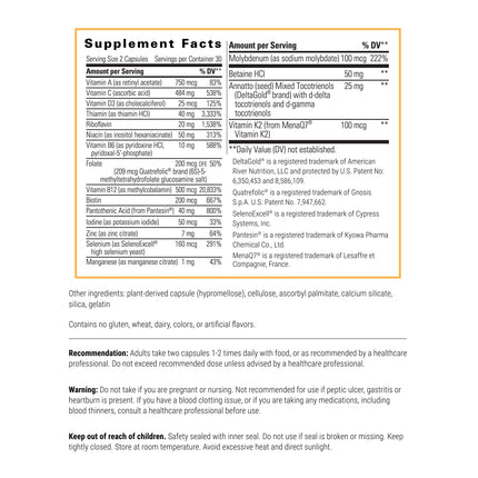 Integrative Therapeutics ProThrivers Wellness Multivitamin – 60 Capsules | Vitamin A, C & B12