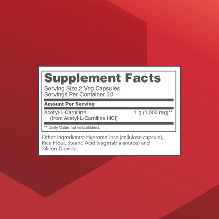 Protocol Acetyl-L-Carnitine 500mg – Energy, Nerve & Brain Support – 100 Veg Caps